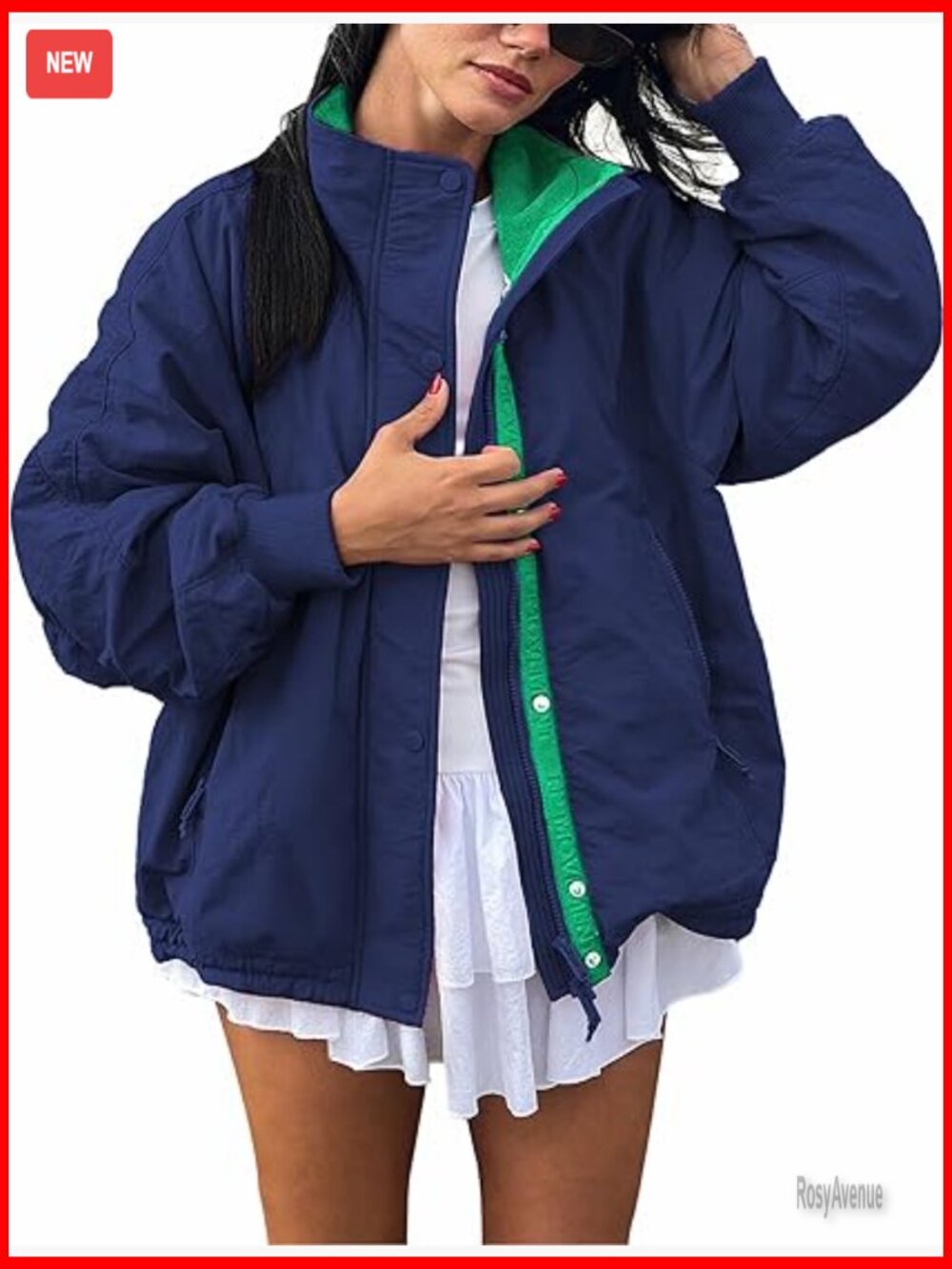 Women's Windproof Fleece Lined Zip Up Lightweight Jacket